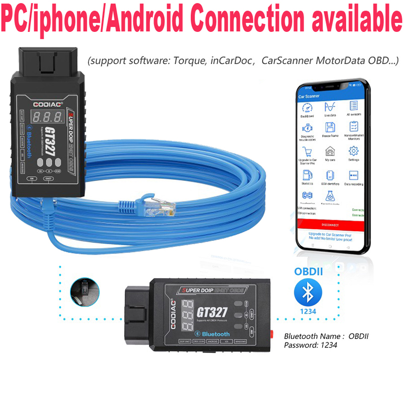 Obd2 Scanner Bluetooth Android - Сканер OBDII/Obd2 GODIAG GT327 DOIP ENET