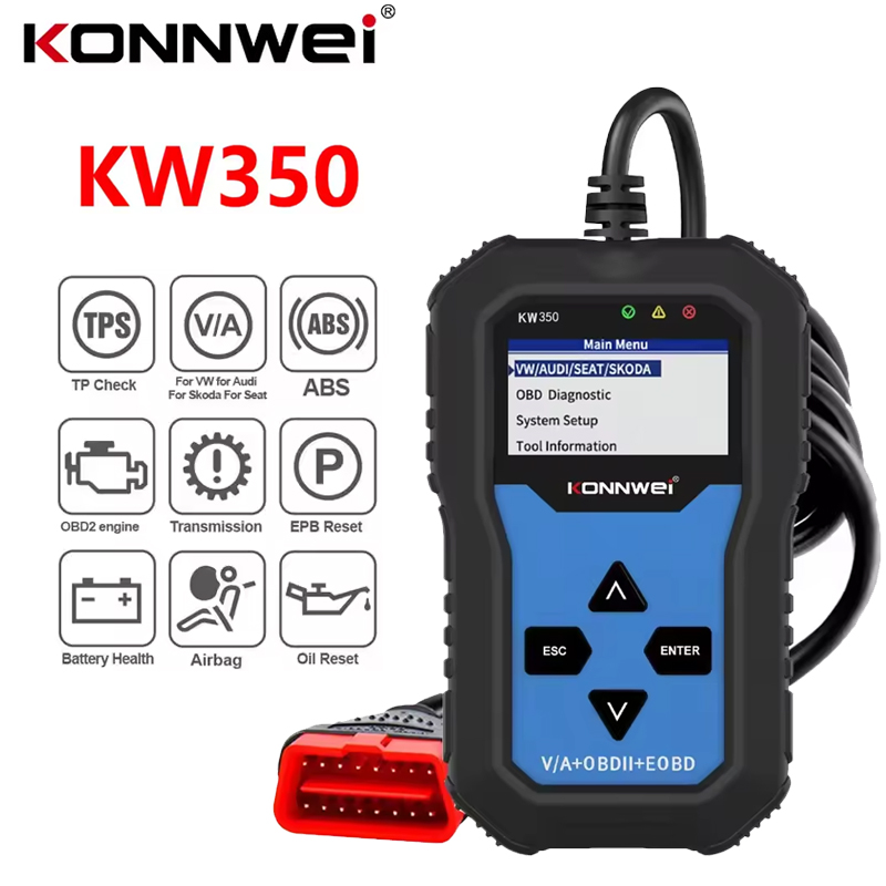Obd2 Scanner Abs Srs Airbag Reset - Сканер OBD2 KONNWEI KW350 для диагностики
