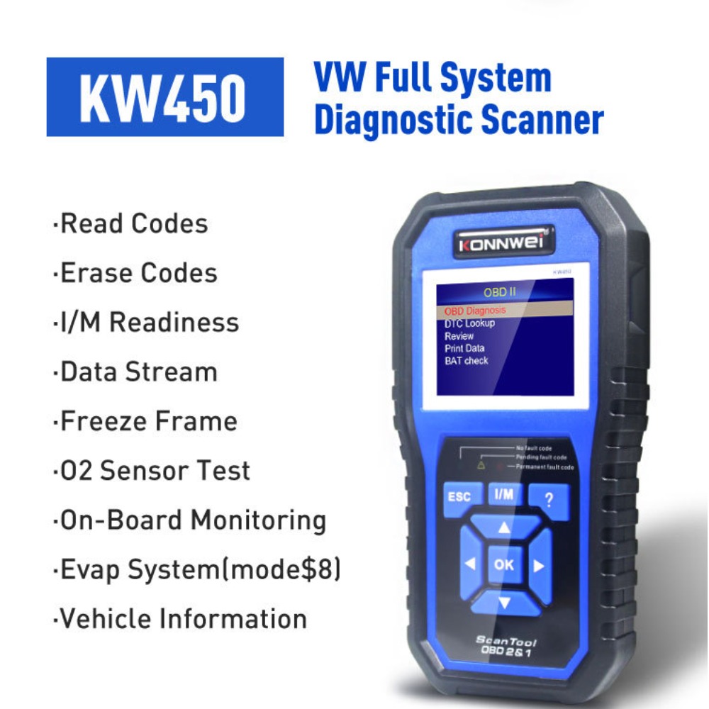 Obd2 Scanner Abs Srs Airbag Reset - Диагностический сканер KONNWEI KW450 для всех