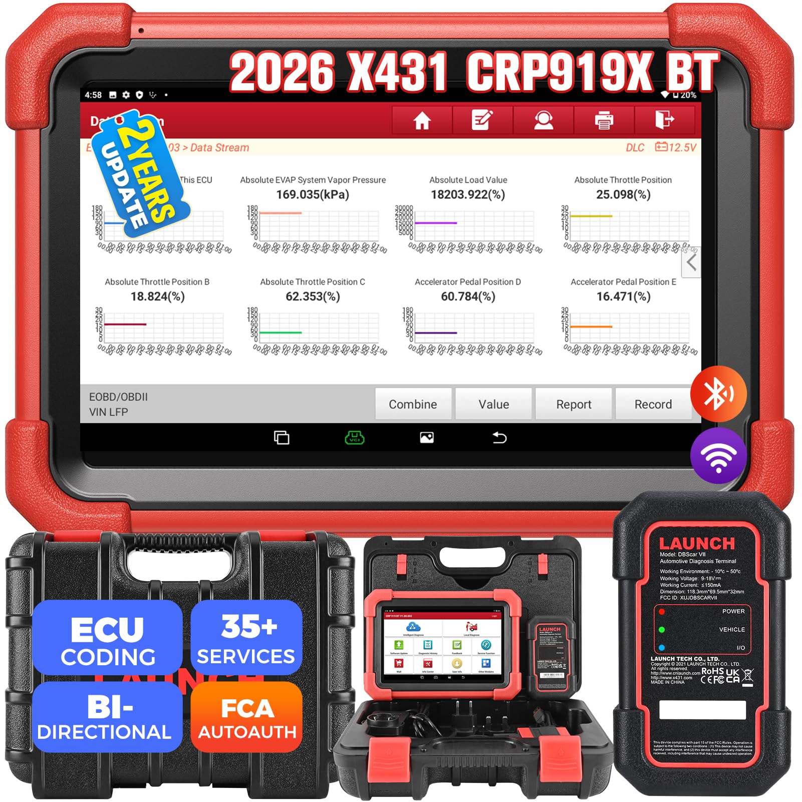 Obd2 Scanner Bidirectional Launch X431 - Диагностический сканер LAUNCH X431 CRP919XBT OBD2,