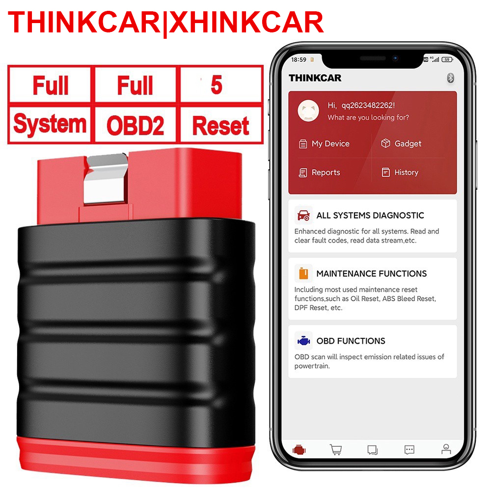 Thinkcar Thinkdiag 2 - Thinkcar Thinksafe OBD2 Bluetooth сканер считыватель