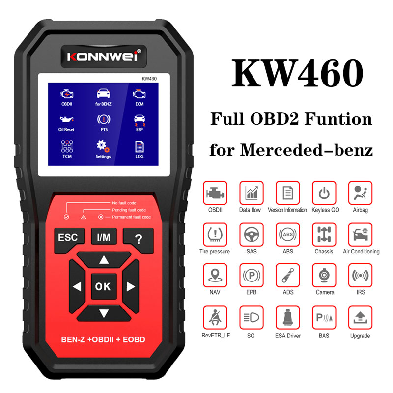Obd2 Scanner Abs Srs Airbag Reset - Автомобильный сканер KONNWEI KW460 OBD2 для