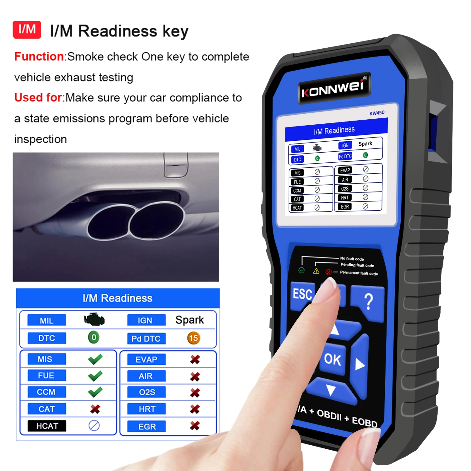 Диагностический сканер KOWWEI  – обзор и цена Obd2 Scanner Abs Srs Airbag Reset